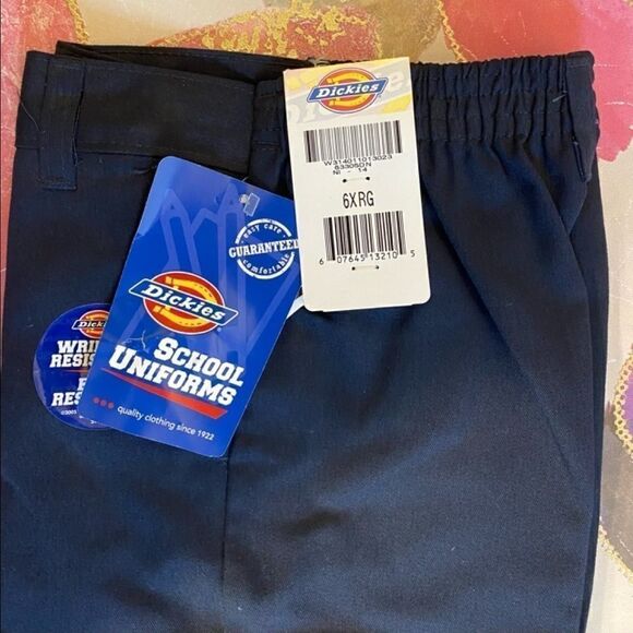 💥Dickies Girls Flat Front Navy Classic Fit Pants - Picture 8 of 11